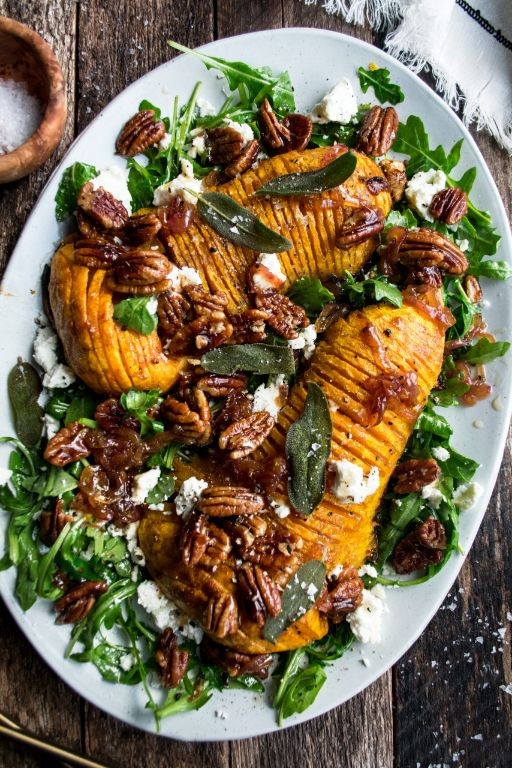 Rosemary and Thyme Hasselback Butternut Squash