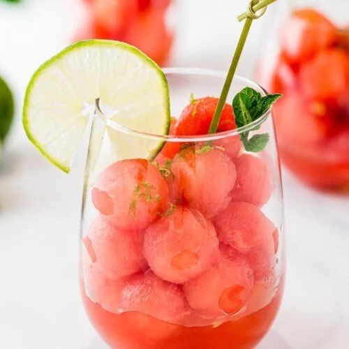 Rosemary-infused melon balls