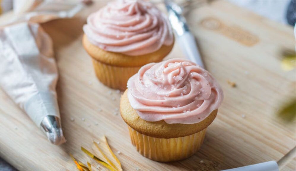 Rosewater Pink Champagne Cupcakes