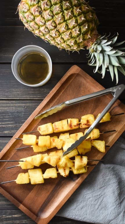 Rum-Soaked Grilled Pineapple Skewers