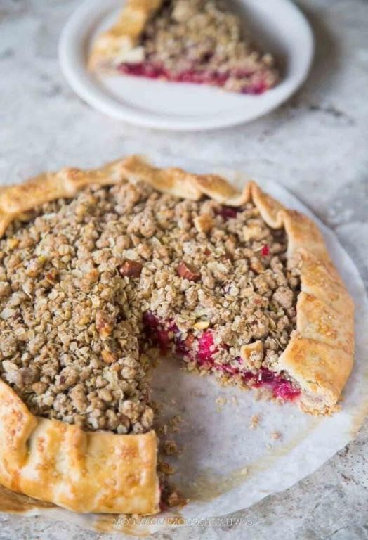 Rustic Cranberry Pear Galette with Almond Streusel