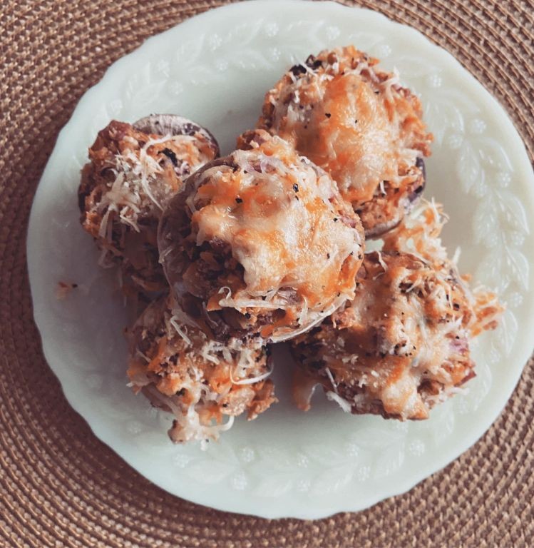 Salami and Cheese Stuffed Mushrooms