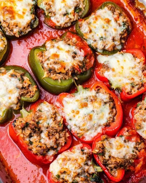 Salami and Mozzarella Stuffed Peppers