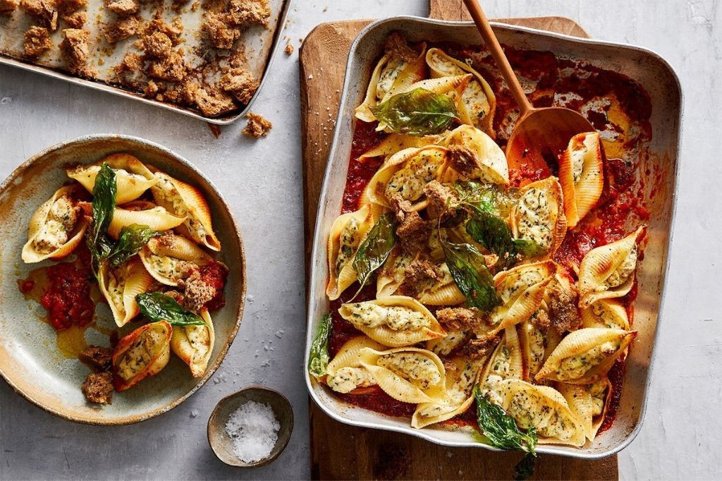 Salami and Ricotta Stuffed Shells