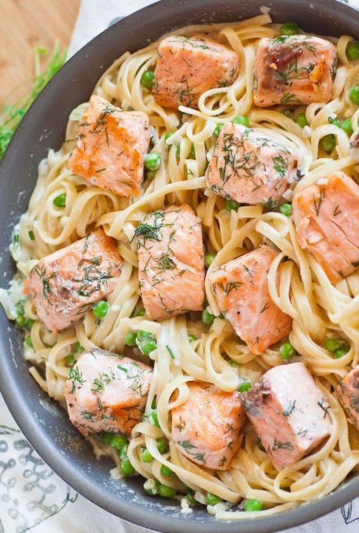 Salmon Alfredo Pasta