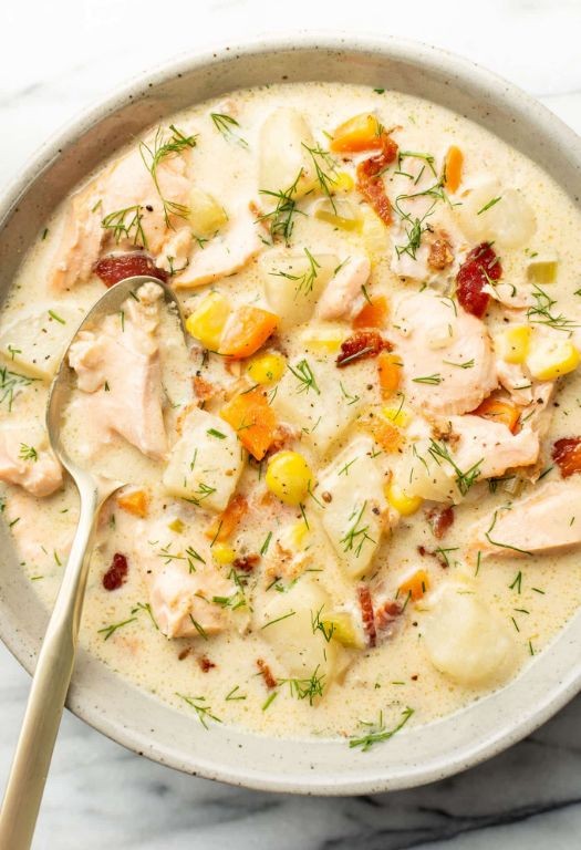 Salmon Chowder with Corn