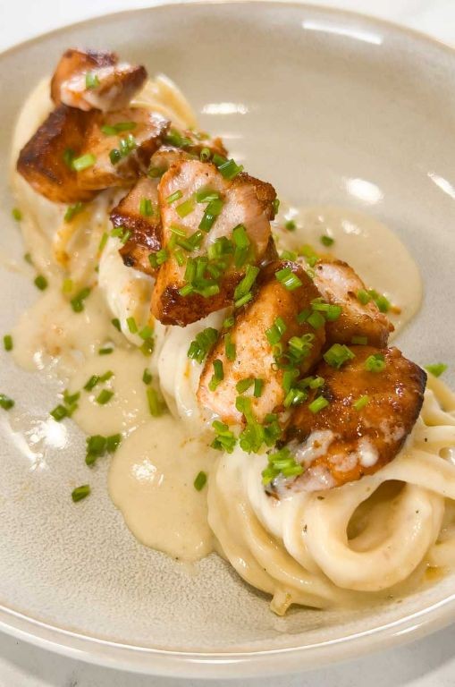 Salmon Moose Pasta with Creamy Alfredo