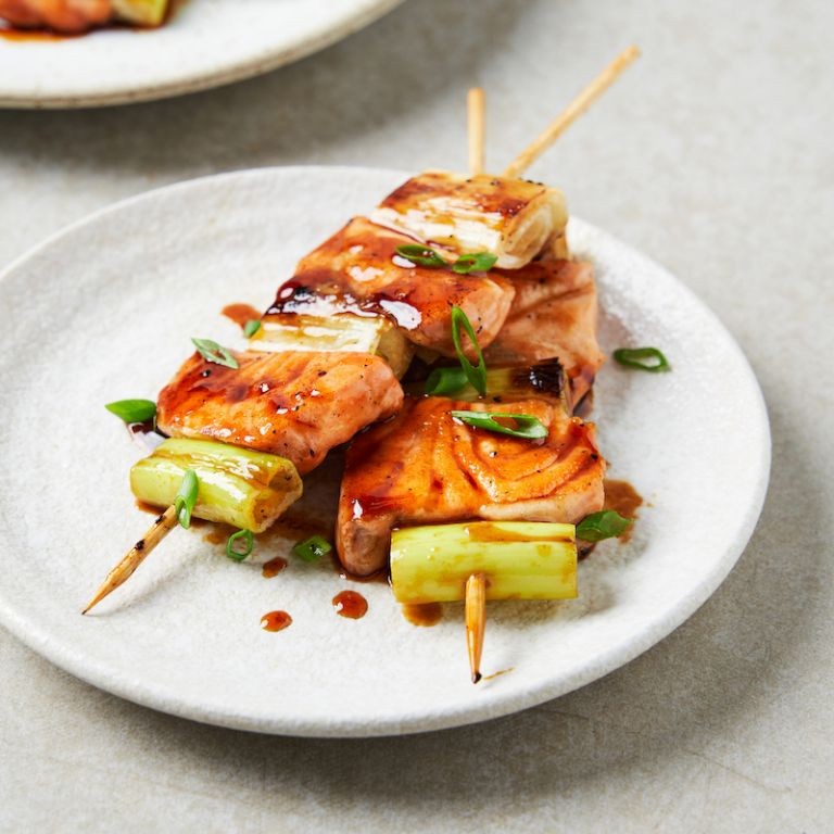 Salmon Moose Skewers with Teriyaki Glaze
