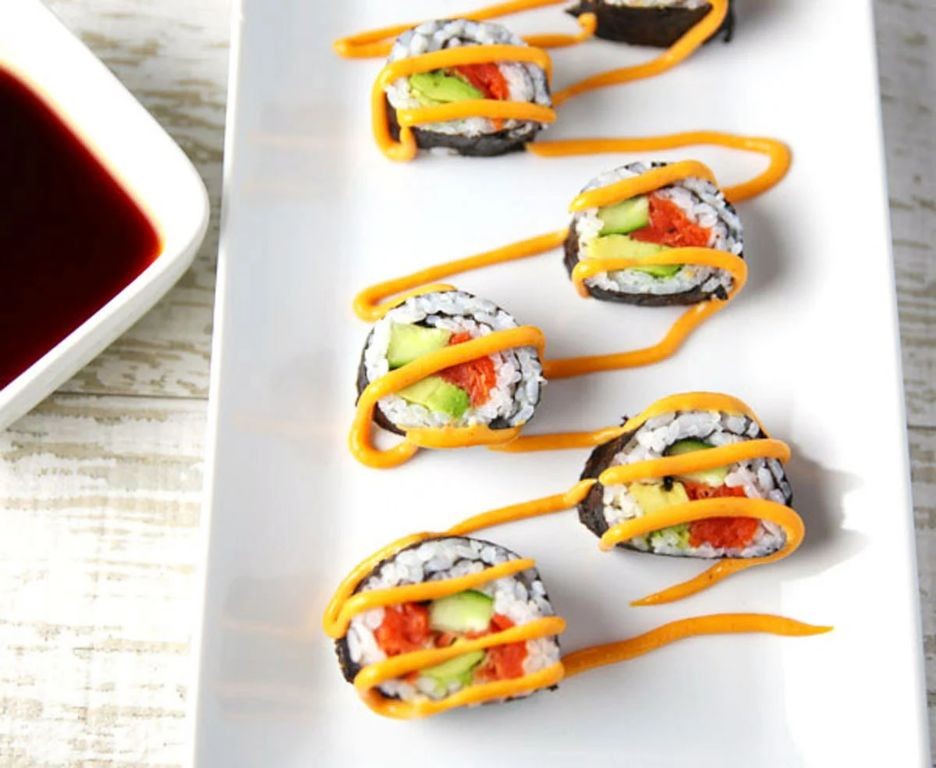 Salmon Moose Sushi Rolls with Wasabi Mayo