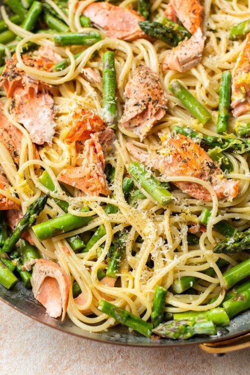 Salmon and Asparagus Pasta