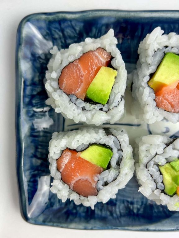 Salmon and Avocado Sushi Rolls