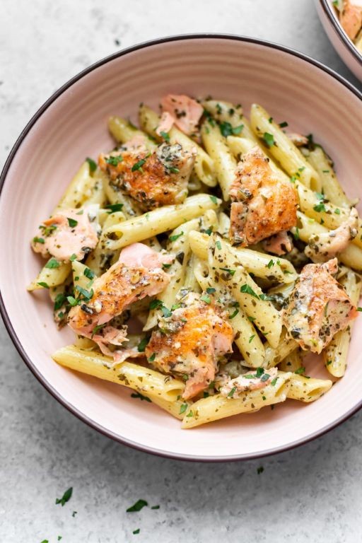 Salmon and Basil Pasta