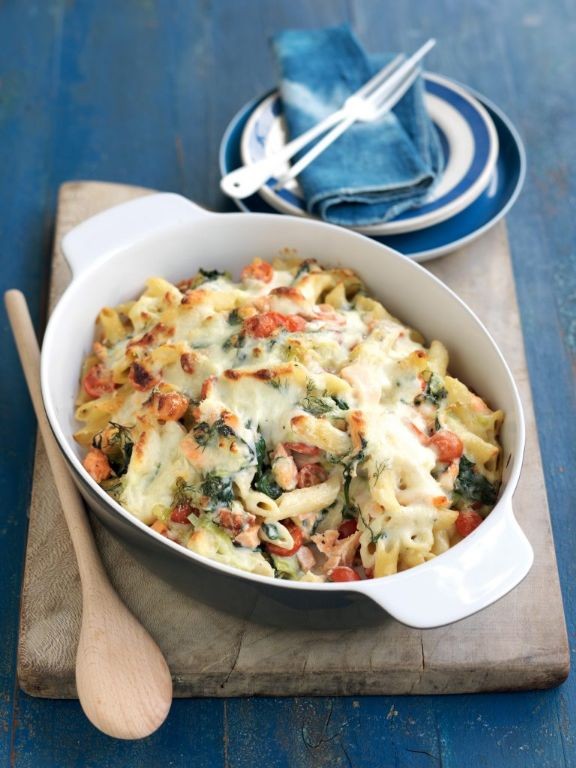 Salmon and Spinach Pasta Bake