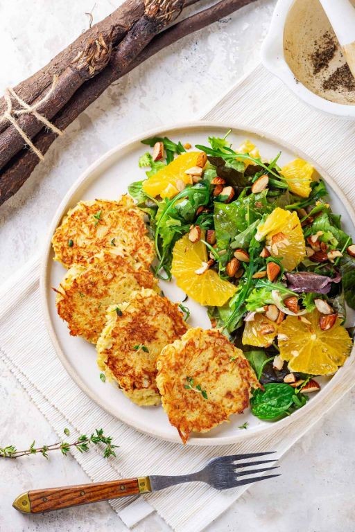 Salsify Fritters with Spicy Aioli
