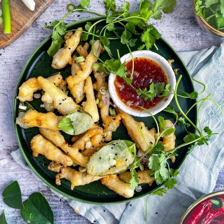 Salsify Tempura with Dipping Sauce