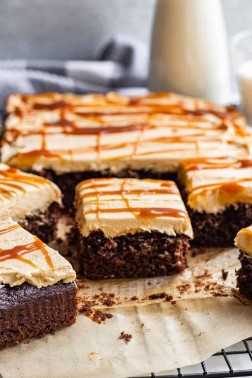 Salted Caramel Chocolate Sheet Cake