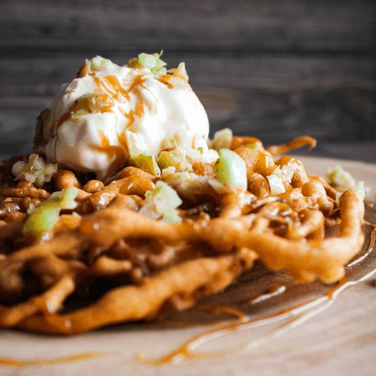 Salted Caramel Funnel Cake
