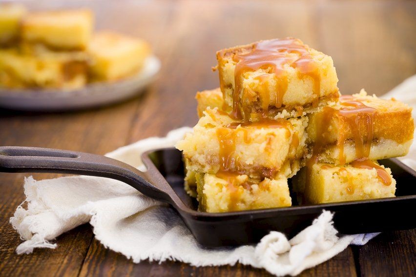 Salted Caramel Gooey Butter Cake