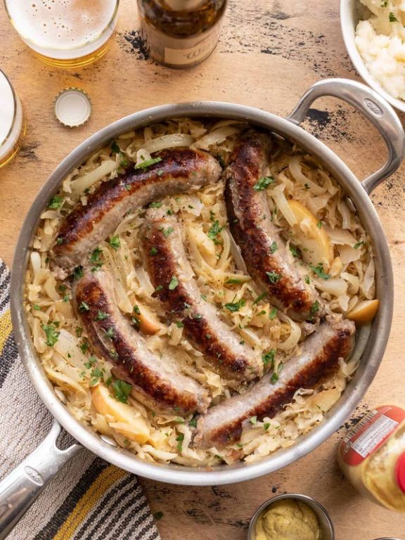 Sauerkraut and Bratwurst Casserole