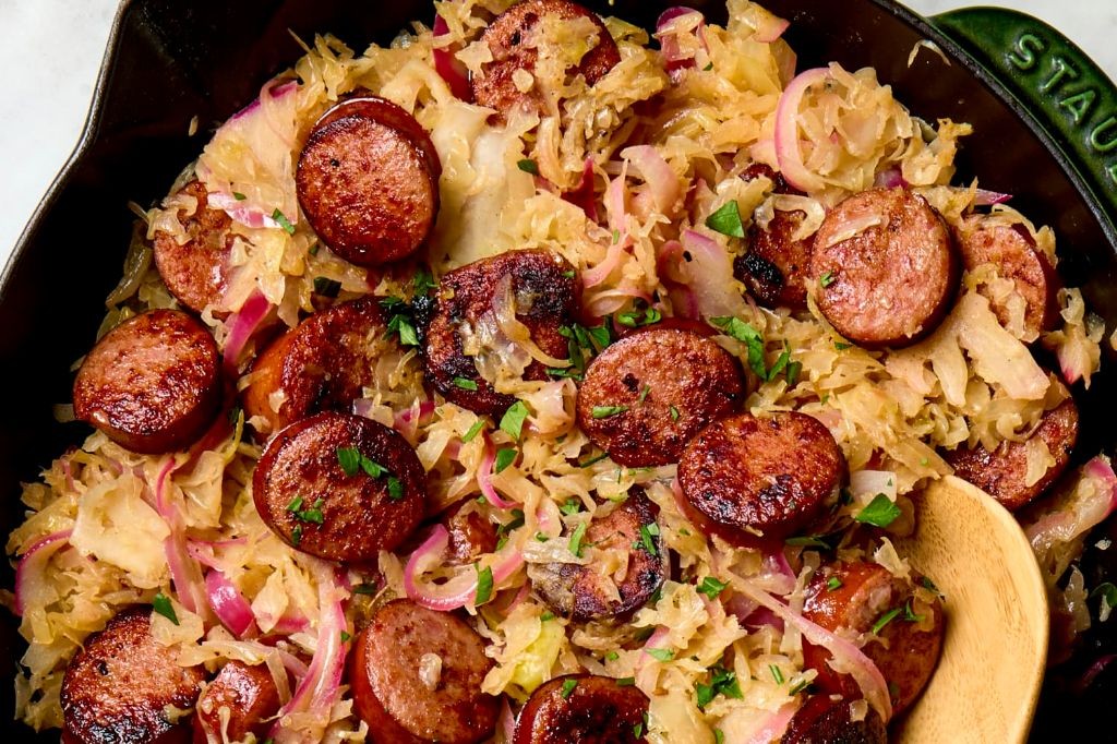 Sauerkraut and Kielbasa Skillet