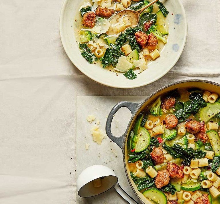 Sausage and Kale Minestrone Soup