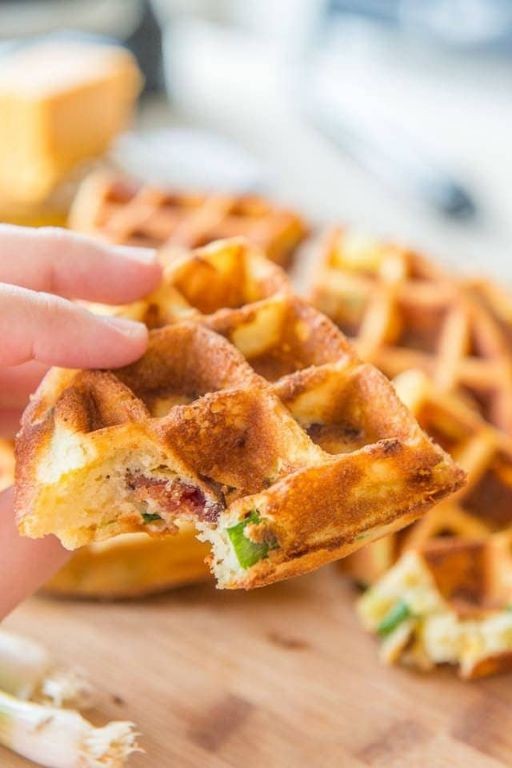 Savory Bacon and Cheddar Stuffed Waffles