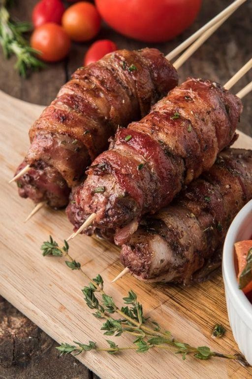 Savory Beef and Bacon Kebabs
