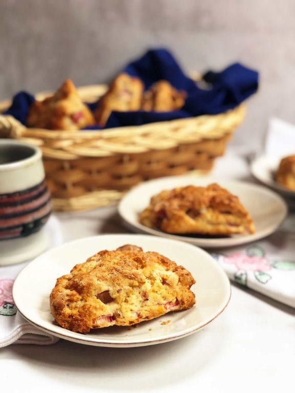 Savory Rhubarb and Cheddar Scones
