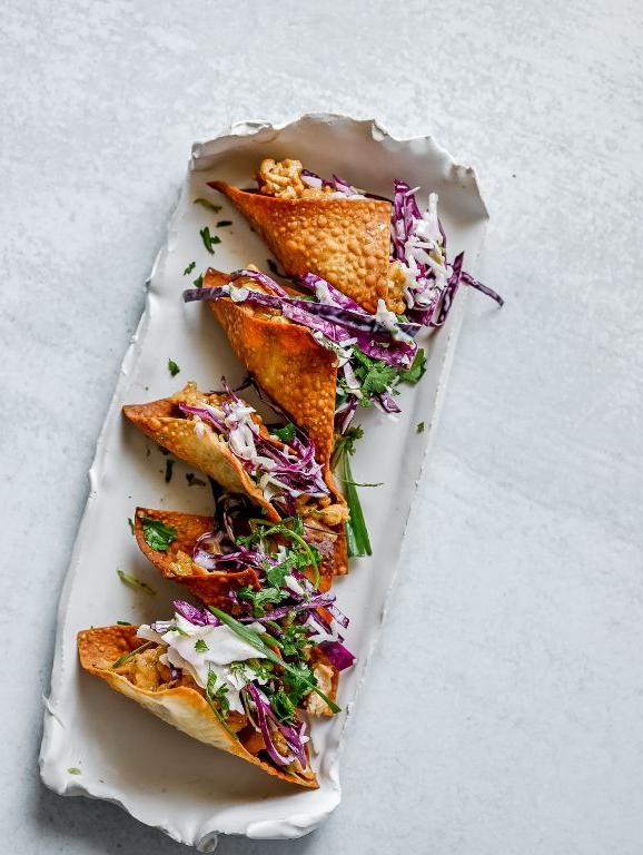 Savory Wonton Wrapper Tacos