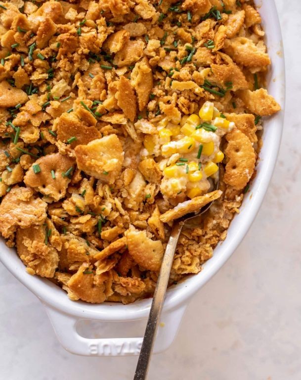 Scalloped Corn with Buttery Ritz Cracker Crust