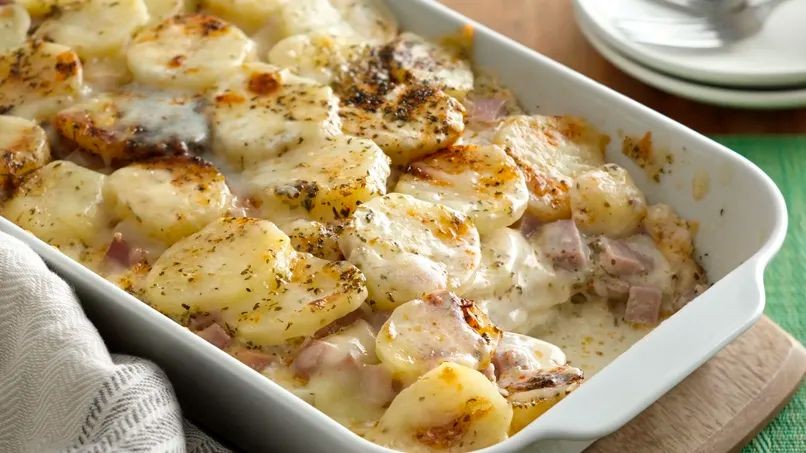 Scalloped Potatoes and Ham with Caramelized Onions