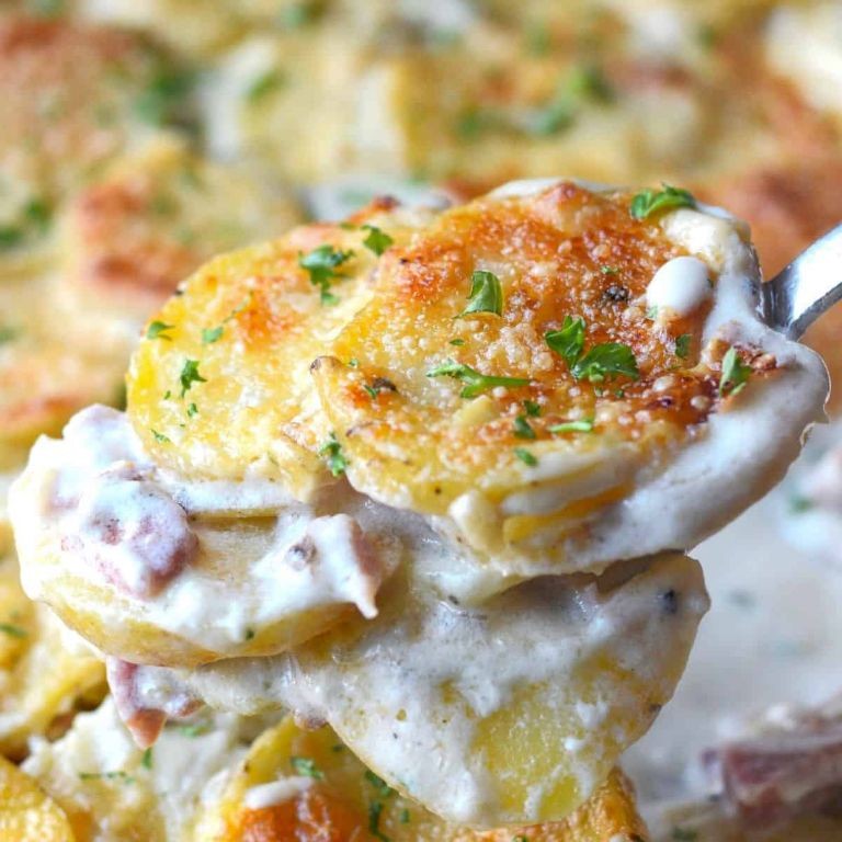Scalloped Potatoes and Ham with Parmesan Crust