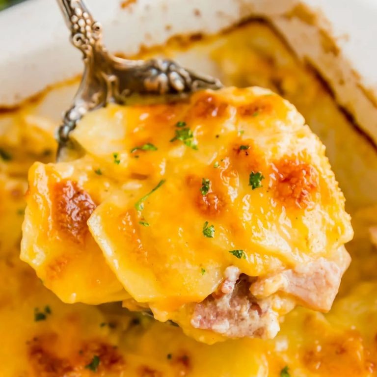 Scalloped Potatoes and Ham with White Wine Sauce