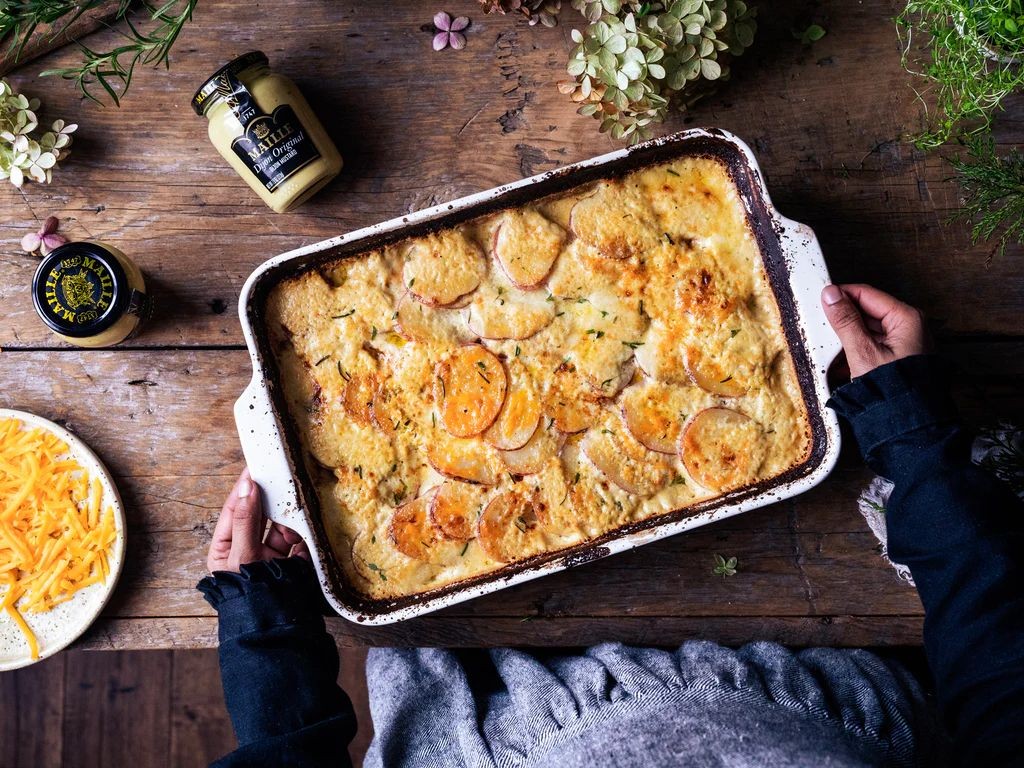 Scalloped Potatoes with Dijon Mustard Sauce