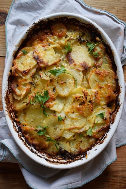 Scalloped Potatoes with Spinach and Feta