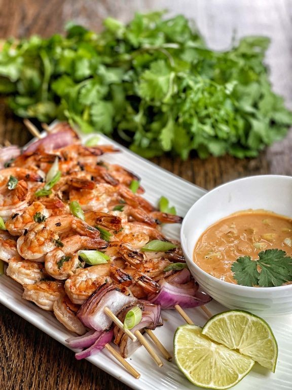 Scorpion Skewers with Peanut Sauce