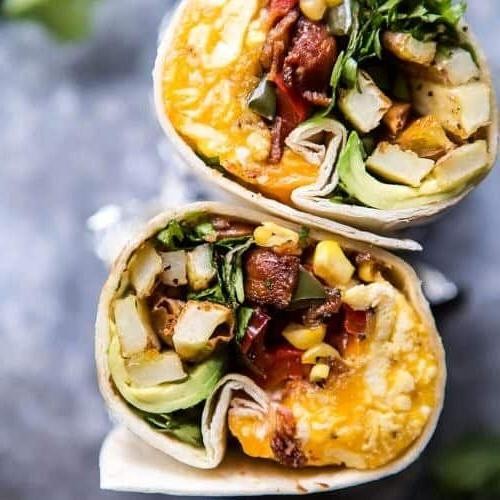 Scrambled Egg and Avocado Breakfast Wrap