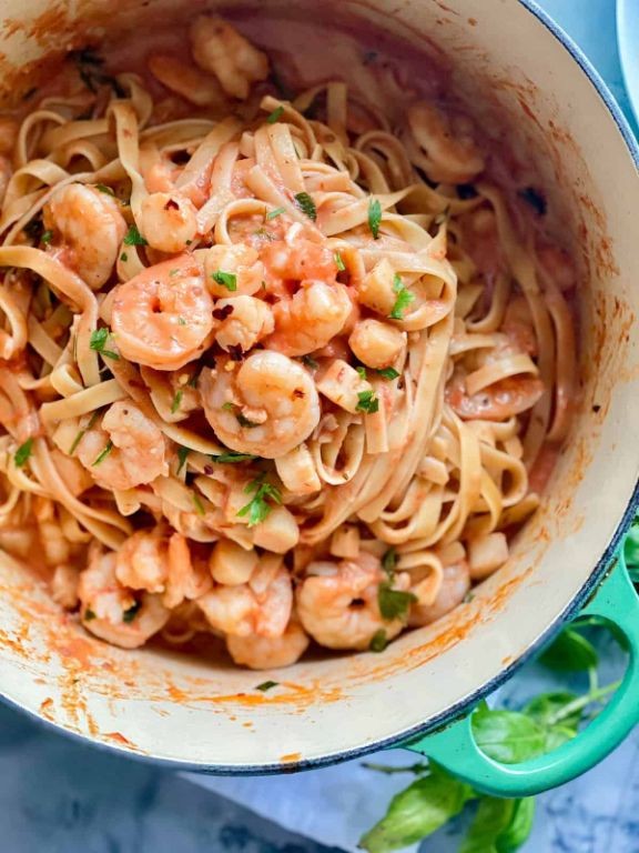 Seafood Penne alla Vodka with Shrimp and Scallops