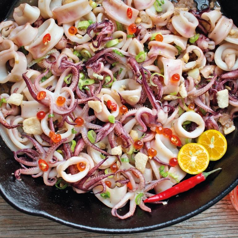 Seafood Sisig with Shrimp and Squid