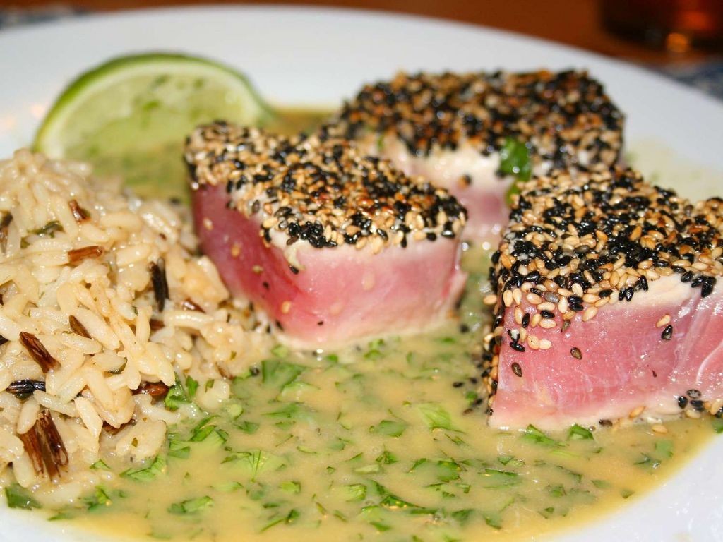 Seared Ahi Tuna with Wasabi Soy Sauce