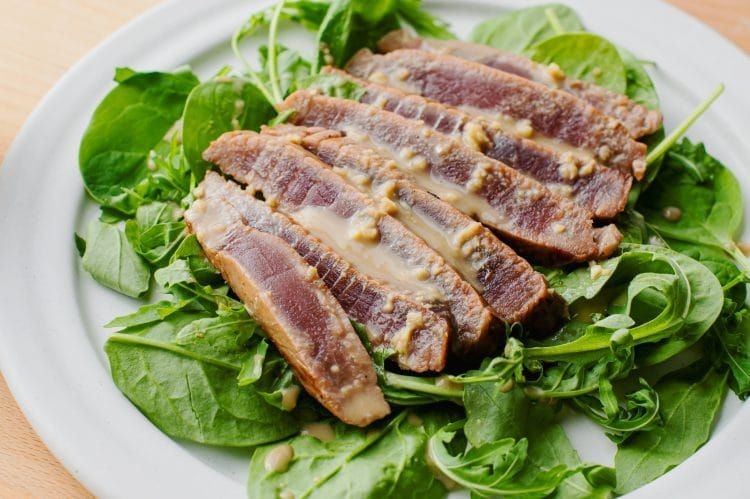 Seared Outback Ahi Tuna with Wasabi Cream Sauce