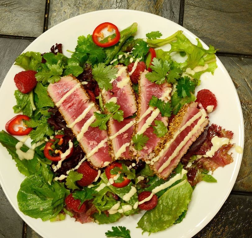 Seared Tuna Steak with Wasabi Aioli