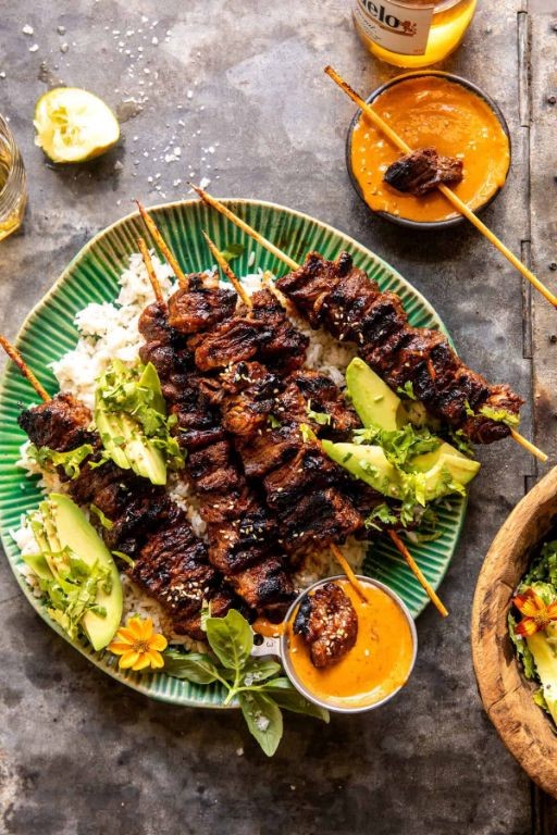 Sesame Seed and Ginger Beef Skewers