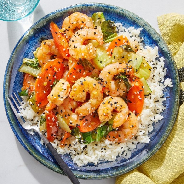 Sesame Seed and Orange Glazed Shrimp