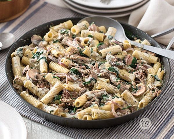 Shredded Pork Pasta with Creamy Alfredo
