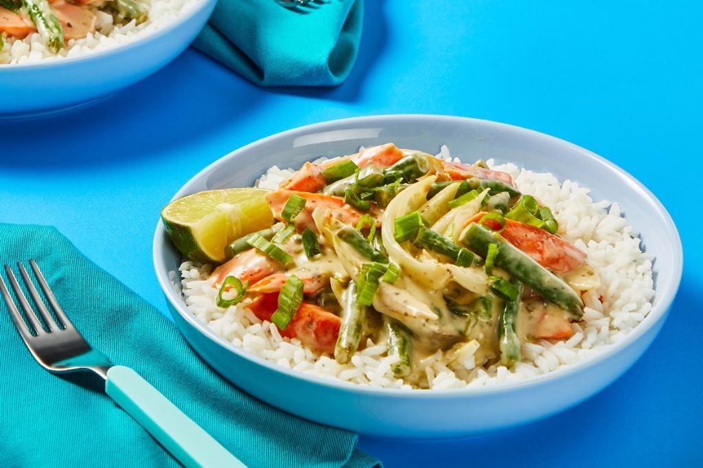 Shrimp Curry with Green Beans and Carrots