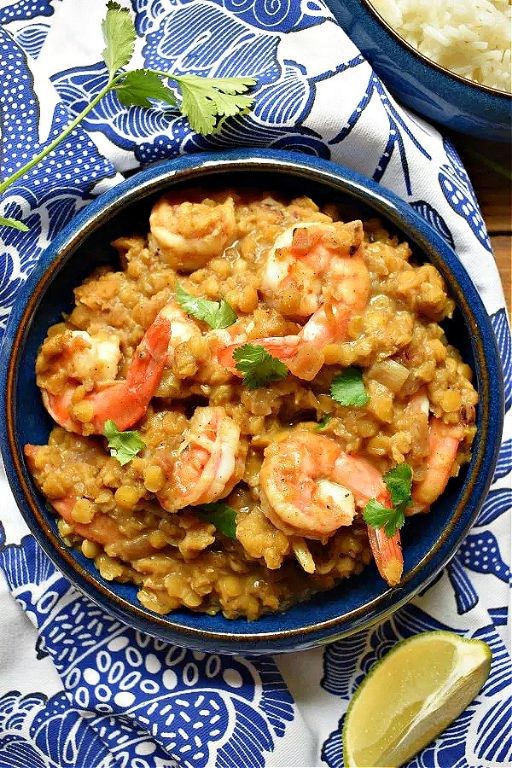 Shrimp Curry with Lentils and Coconut