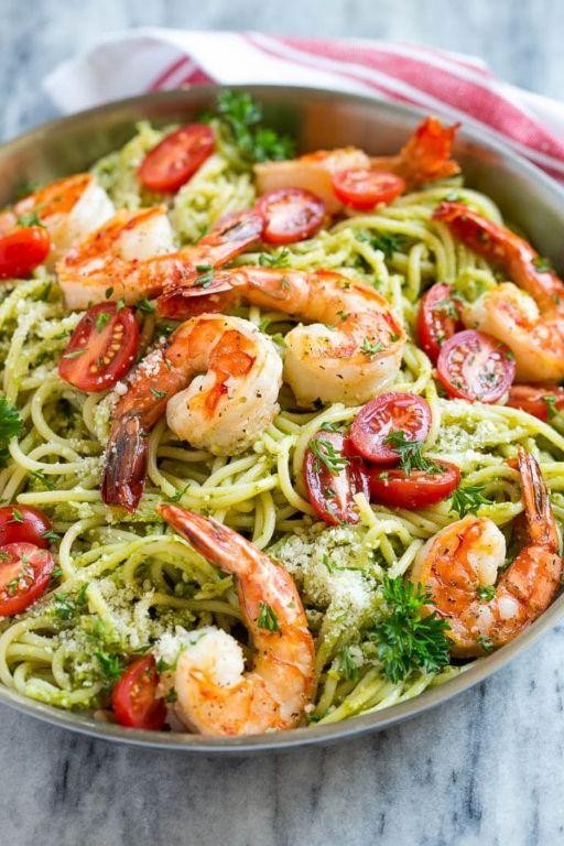 Shrimp and Pesto Pasta