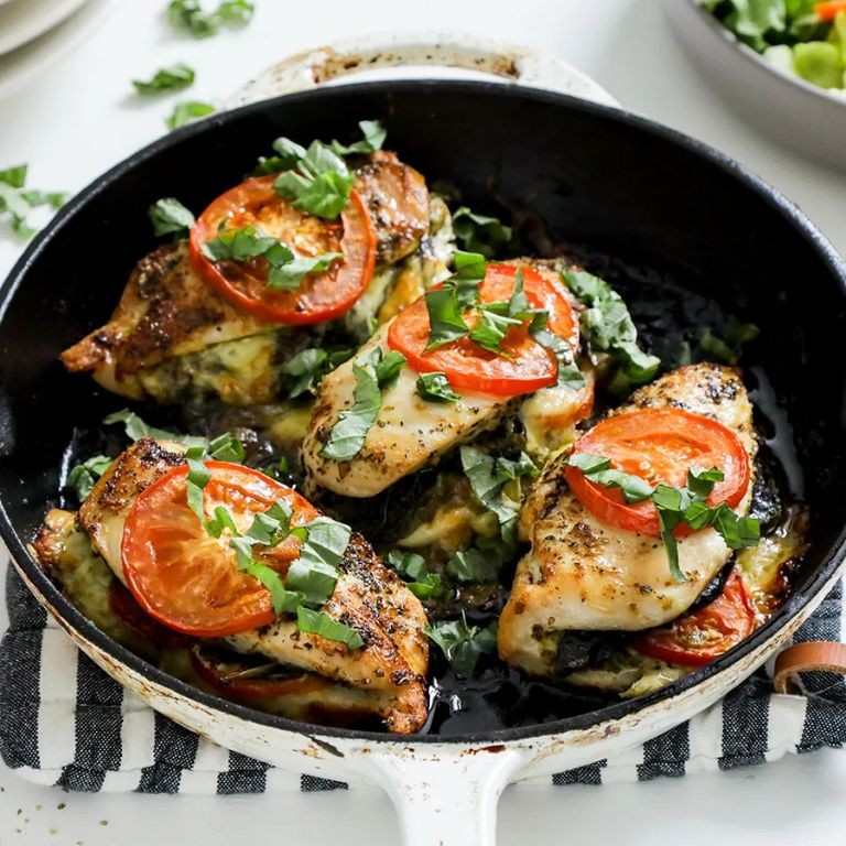 Simple Caprese Stuffed Chicken