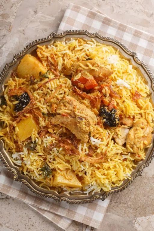 Sindhi Biryani with Potatoes and Prunes